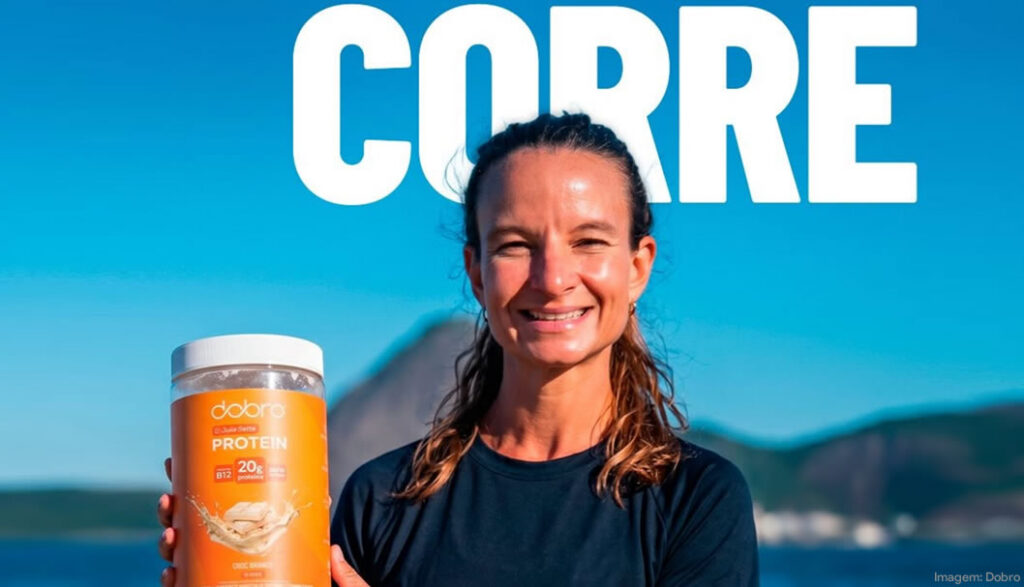 Dobro lança proteína em edição limitada para pós-treino de corrida em parceria com Júlia Sette